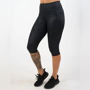 Constantly Varied Gear Black Leopard Capri Leggings